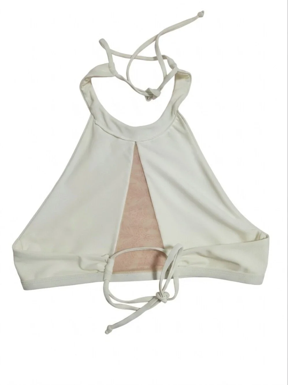 Lovers + Friends Ivory Halter Crop Top with Mesh Accent - Picture 2 of 3